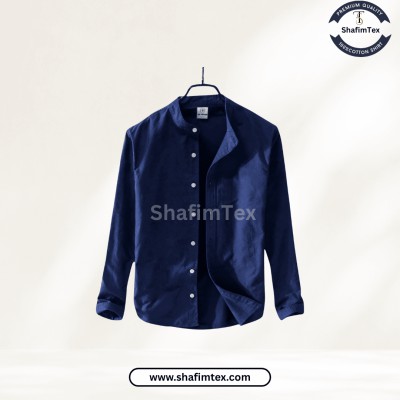 Ban Coller Long Sleeve Shirt for Men (navy