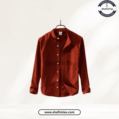 Ban Coller Long Sleeve Shirt for Men (Merun)