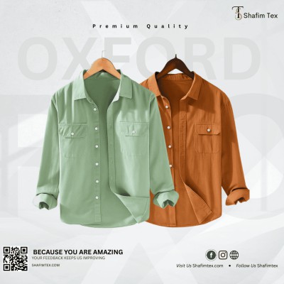 Long Sleeve Double Pocket Shirt (Lemon+Orange)