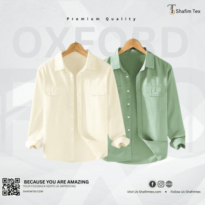 Long Sleeve Double Pocket Shirt (Cream+lemon)