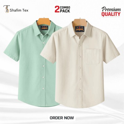 Half Sleeve One Pocket Shirt (Lemon+cream)