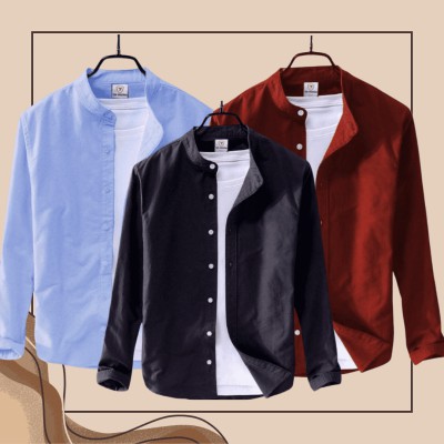 Ban Coller Long Sleeve Shirt for Men