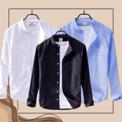Ban Coller Long Sleeve Shirt for Men