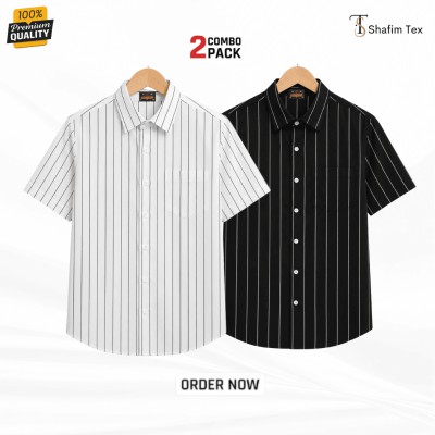 Step Half Shirt (white+Black )