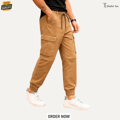 Premium Export Fabric Cargo Joggers (khaki)