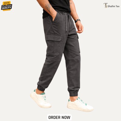 Premium Export Fabric Cargo Joggers (Ash)