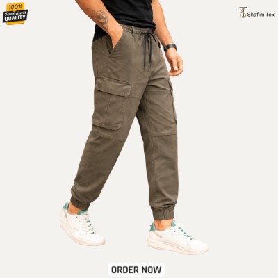 Premium Export Fabric Cargo Joggers (Olive)