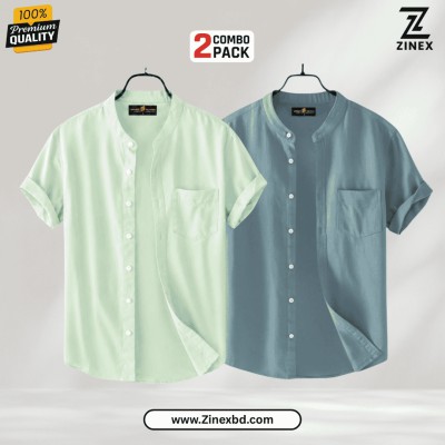 Ban Collar half shirt (+Ash+Lemon)