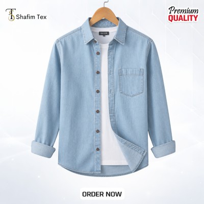 Denim shirt one pocket (Light blue)
