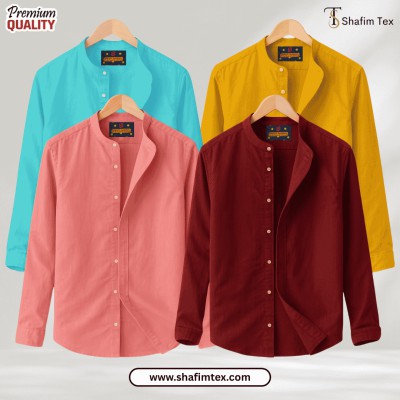 Ban Coller Long Sleeve Shirt for Men (fest+yellow+pink+merun)