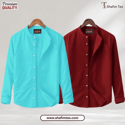 Ban Coller Long Sleeve Shirt for Men (fest+merun)