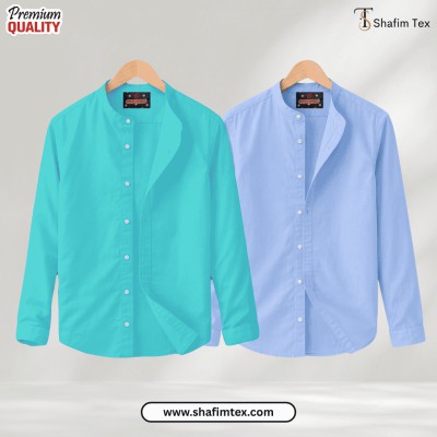 Ban Coller Long Sleeve Shirt for Men (fest+sky)
