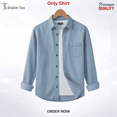 Denim shirt one pocket (Light blue)