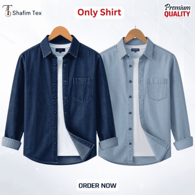 Denim shirt one pocket (deep blue+Light Blue)