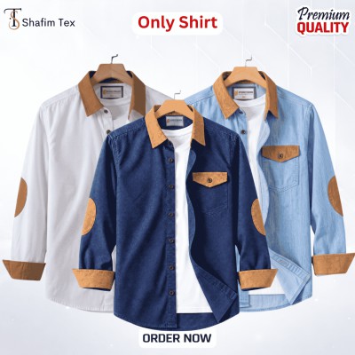 3 pcs Denim full single pocket contrast (white+deep blue+light blue)