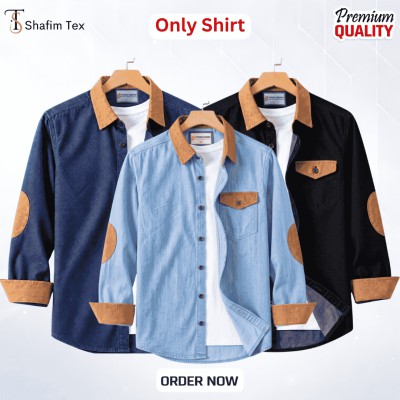 3 pcs Denim full single pocket contrast (deep blue+light blue+black)