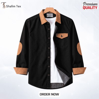1 pc Denim full single pocket contrast (Black)
