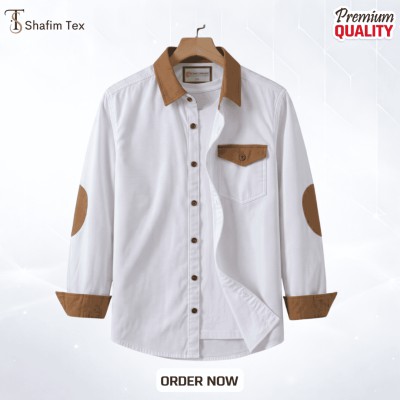 1 pc Denim full single pocket contrast (White)