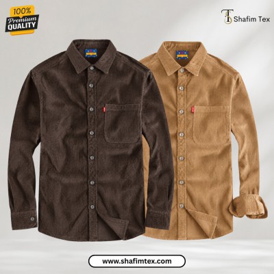 2 Pcs cord fabric one Pocket (brown+cream)