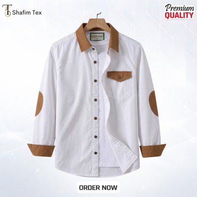 1 pc Denim full single pocket contrast (White)