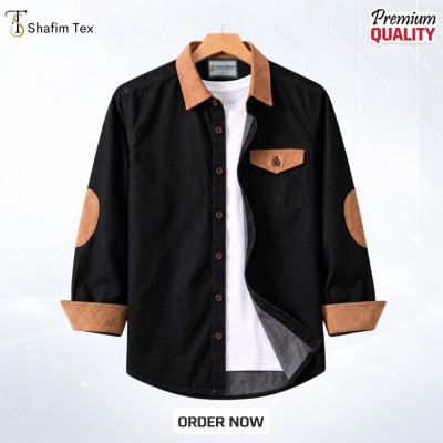 1 pc Denim full single pocket contrast (Black)