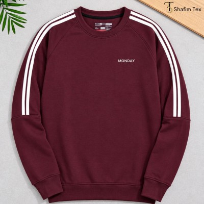 Strip dropshoulder sweepshirt (Merun)