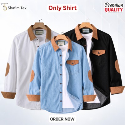 3 pcs Denim full single pocket contrast(light blue+white+black)