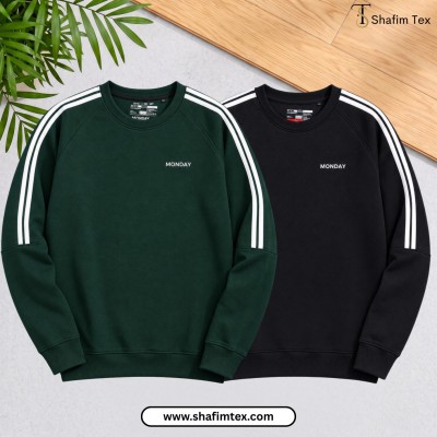 Strip dropshoulder sweepshirt (Green+black)