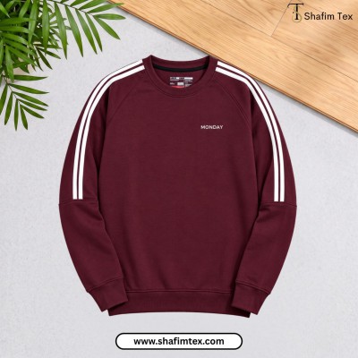 Strip dropshoulder sweepshirt (merun)