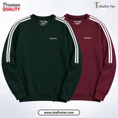 2 pcs Dropshoulder sweepshirt (Green+merun)
