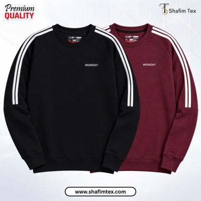 2 pcs Dropshoulder sweepshirt (Black+Merun)