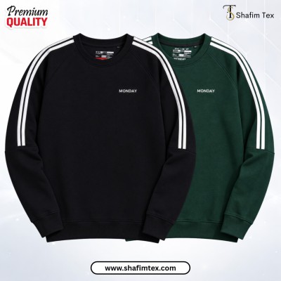 2 pcs Dropshoulder sweepshirt (Black+green)